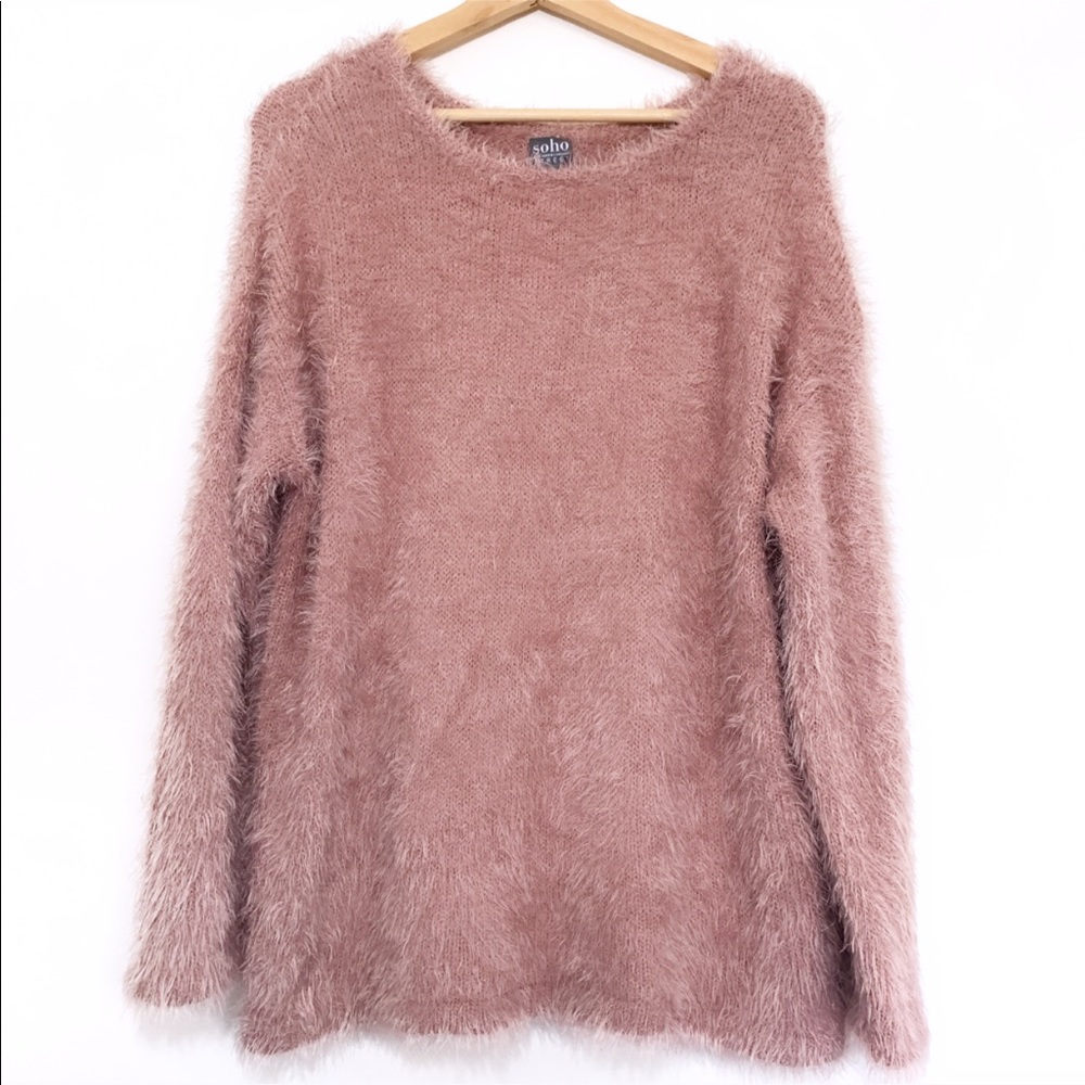 New York & Company Fluffy Dusty Pink Sweater M